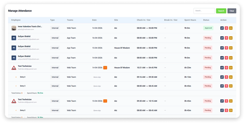 Attendance module