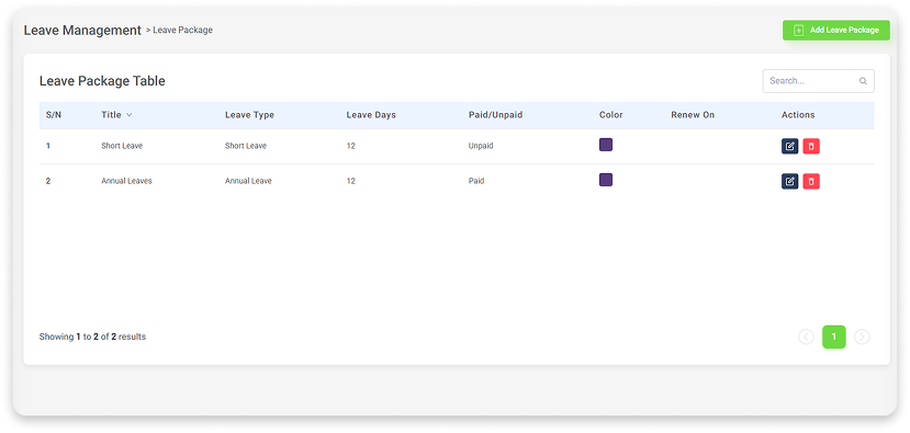 Leave management module